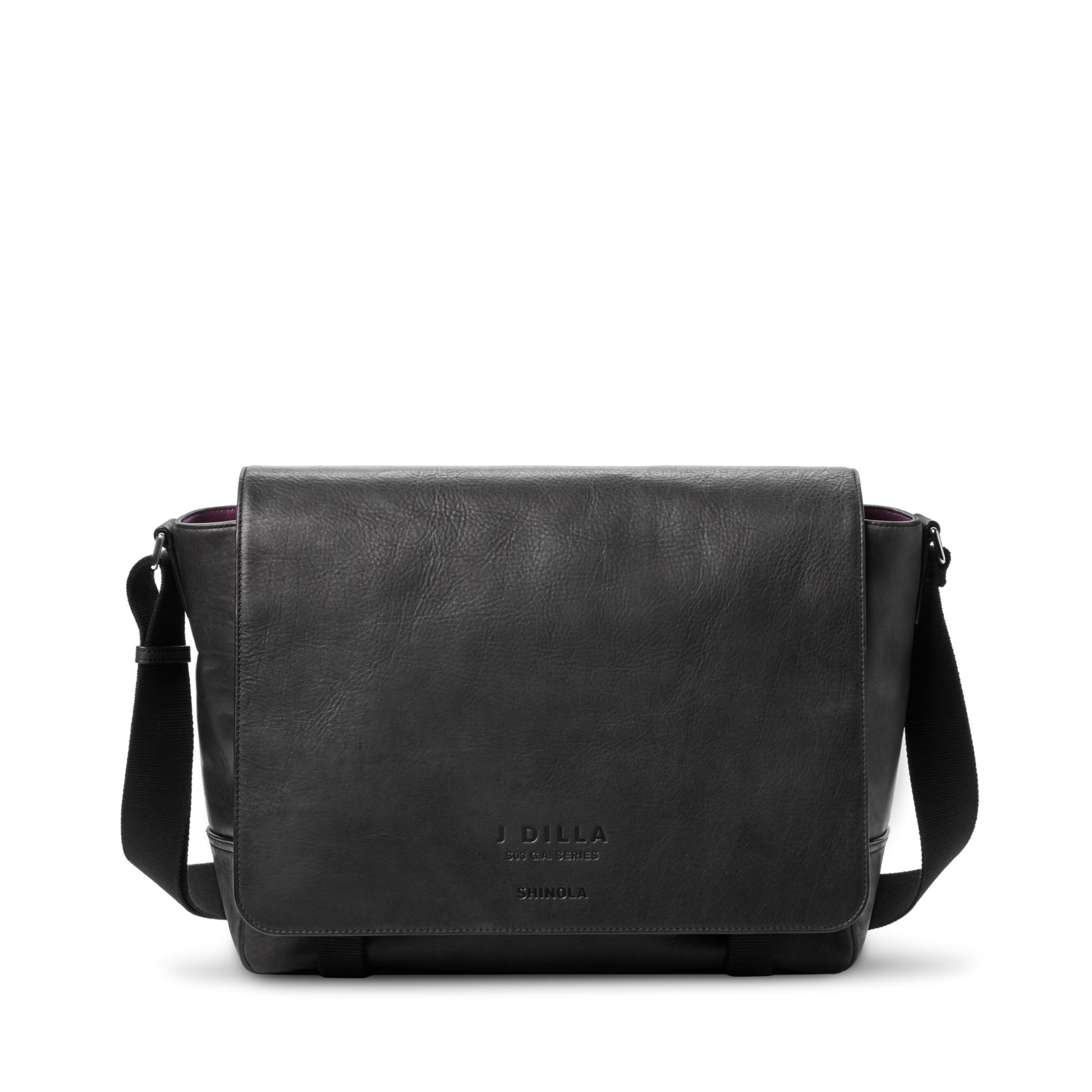 Shinola Leather J Dilla Record Messenger Bag S0320313979-1-Blk-OS-USA