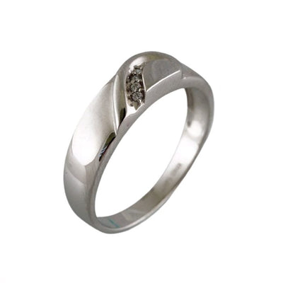 14k White Gold Zircon Engagement Ring