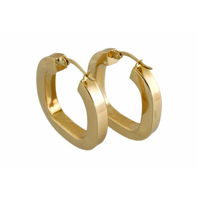 14k Gold Square Earring Hoops