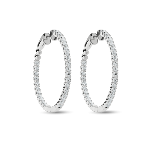 Shinola Jewelry 2 Carat Diamond Hoop Earrings S1820309326-C-14kWG-OS-IND