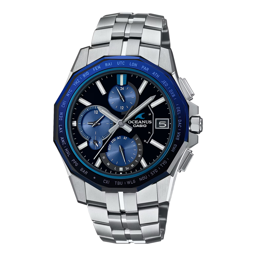 Casio OCWS6000-1A Oceanus Manta Faceted Bezel Sapphire