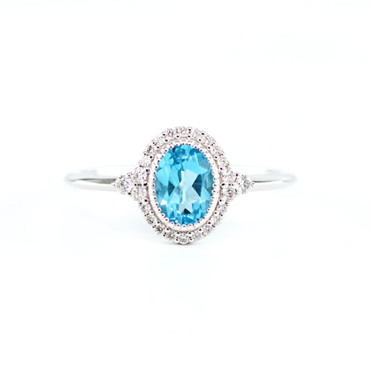 Topaz Diamond Halo Ring 4690063