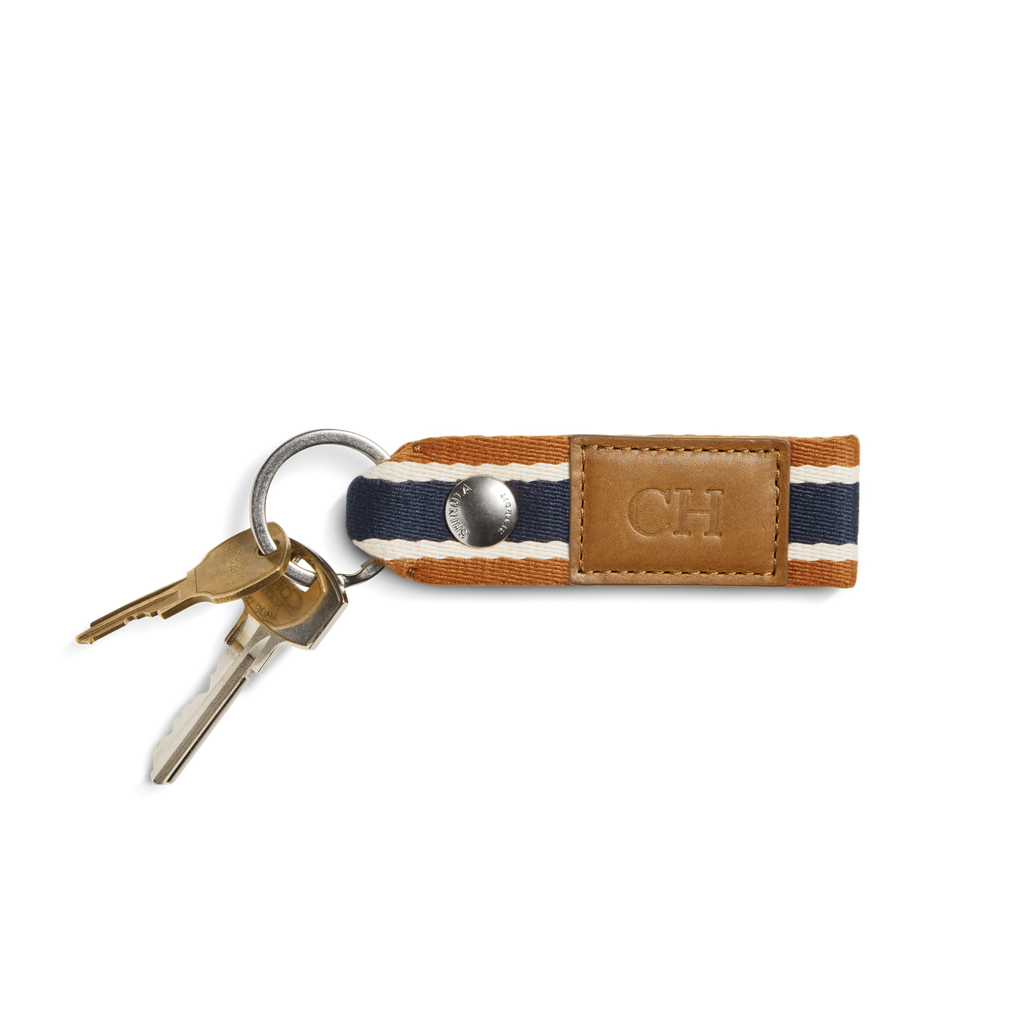 Shinola Leather Webbing Keychain S0320276301-1-BrndStpTan-OS-VNM