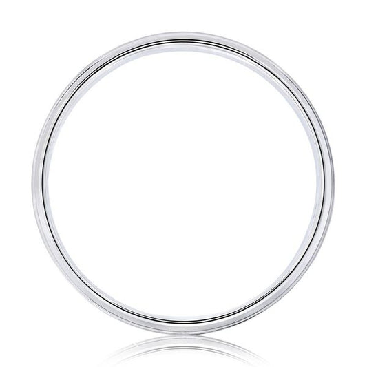 A.Jaffe Wedding Bands Domed Brushed Matte Platinum Men’s Wedding Band With Polished Edges GR1028-6/PL