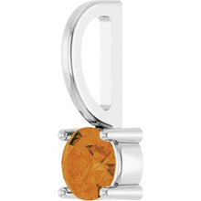 Sterling Silver Imitation Citrine Solitaire Charm/Pendant 87768:160:P