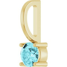 14K Yellow Imitation Blue Zircon Solitaire Charm/Pendant 87768:162:P