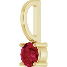 14K Yellow Imitation Ruby Solitaire Charm/Pendant 87768:137:P