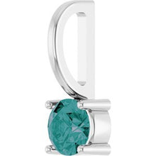 Sterling Silver Imitation Alexandrite Solitaire Charm/Pendant 87768:135:P