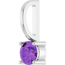 Sterling Silver Imitation Amethyst Solitaire Charm/Pendant 87768:115:P