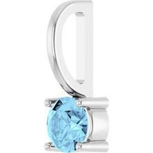 Sterling Silver Imitation Aquamarine Solitaire Charm/Pendant 87768:120:P