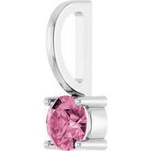 14K White Imitation Pink Tourmaline Solitaire Charm/Pendant 87768:151:P
