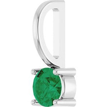 Sterling Silver Lab-Grown Emerald Solitaire Charm/Pendant 87768:180:P