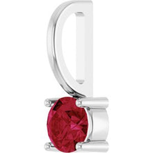 14K White Imitation Ruby Solitaire Charm/Pendant 87768:136:P