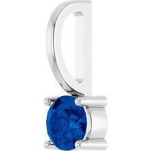 Sterling Silver Imitation Blue Sapphire Solitaire Charm/Pendant 87768:150:P
