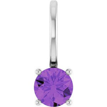 14K White Imitation Amethyst Solitaire Charm/Pendant 87768:111:P