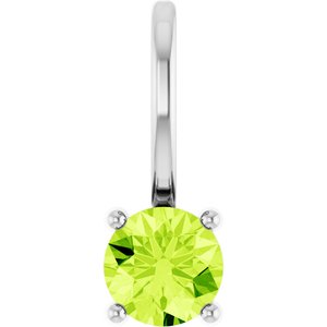 Sterling Silver Imitation Peridot Solitaire Charm/Pendant 87768:145:P