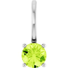 Sterling Silver Imitation Peridot Solitaire Charm/Pendant 87768:145:P