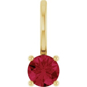 14K Yellow Lab-Grown Ruby Solitaire Charm/Pendant 87768:181:P