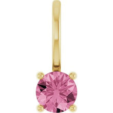 14K Yellow Imitation Pink Tourmaline Solitaire Charm/Pendant 87768:152:P