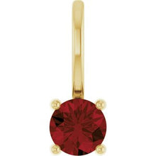 14K Yellow Imitation Mozambique Garnet Solitaire Charm/Pendant 87768:107:P