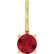 14K Yellow Imitation Ruby Solitaire Charm/Pendant 87768:137:P