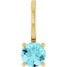14K Yellow Imitation Blue Zircon Solitaire Charm/Pendant 87768:162:P