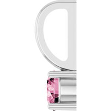 Sterling Silver Imitation Pink Tourmaline Solitaire Charm/Pendant 87768:155:P