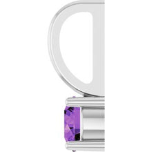 Sterling Silver Imitation Amethyst Solitaire Charm/Pendant 87768:115:P
