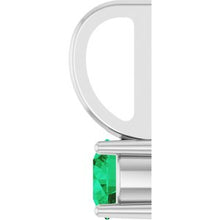 14K White Imitation Emerald Solitaire Charm/Pendant 87768:126:P