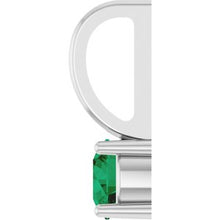Sterling Silver Lab-Grown Emerald Solitaire Charm/Pendant 87768:180:P