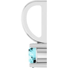 14K White Imitation Blue Zircon Solitaire Charm/Pendant 87768:161:P