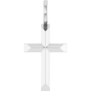 Platinum Knife-Edge Cross 16-18" Necklace R50005:114:P