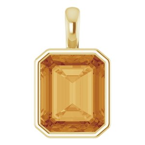 14K Yellow Natural Citrine Pendant 87645:60002:P