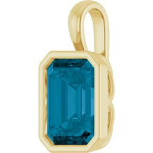 14K Yellow Natural London Blue Topaz Pendant 87645:6022:P