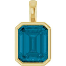 14K Yellow Natural London Blue Topaz Pendant 87645:6022:P