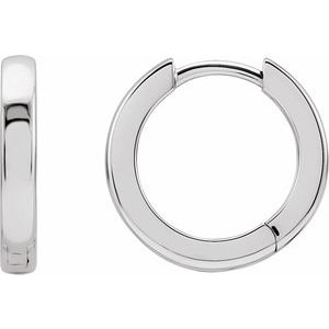 Sterling Silver Hinged 14 mm Hoop Earrings