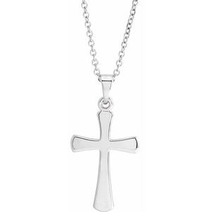 Platinum Cross 18" Necklace