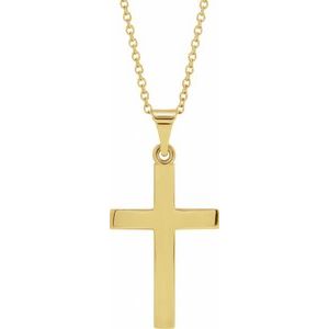 14K Yellow Cross 18" Necklace   R41279:6009:P