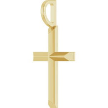 14K Yellow Knife-Edge Cross Pendant R50005:101:P