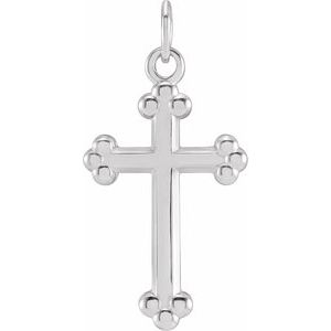 14K White Cross Pendant