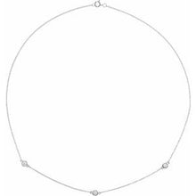 14K White 1/3 CTW Natural Diamond 3-Station 18