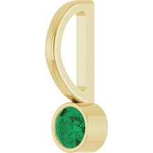 14K Yellow Lab-Grown Emerald Charm/Pendant 88105:154:P