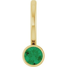14K Yellow Lab-Grown Emerald Charm/Pendant 88105:154:P