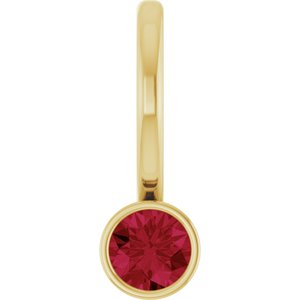 14K Yellow Lab-Grown Ruby Charm/Pendant 88105:158:P