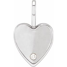 Sterling Silver .02 CT Diamond Engravable Heart Charm/Pendant 88006:106:P