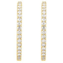 14K Yellow 3 CTW Natural Diamond Inside-Outside 34.5 mm Hinged Hoop Earrings 650183:124:P