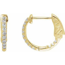 14K Yellow 1/4 CTW Natural Diamond Inside-Outside 14.5 mm Hinged Hoop Earrings 650183:114:P