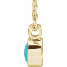 14K Yellow Natural Turquoise Bezel-Set 16-18