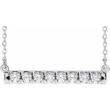 14K White 1/2 CTW Natural Diamond French-Set Bar 18