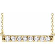 14K Yellow 1/2 CTW Lab-Grown Diamond French-Set Bar 18
